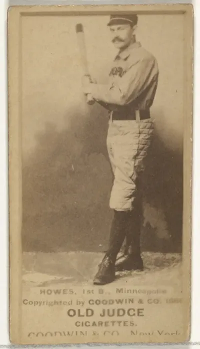 William Hildreth "Bill" Hawes, 1st Base, Minneapolis, from the Old Judge series (N172) for Old Judge Cigarettes