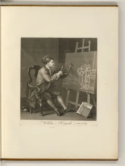 William Hogarth beim Malen der komischen Muse