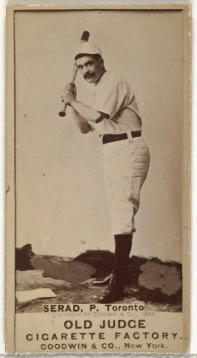 William I. "Billy" Serad, Pitcher, Toronto Canucks, from the Old Judge series (N172) for Old Judge Cigarettes