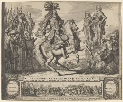 William III as Prince of Orange, with the four preceding Stadthouders, William I, Maurice, Frederick Hendrick, William II