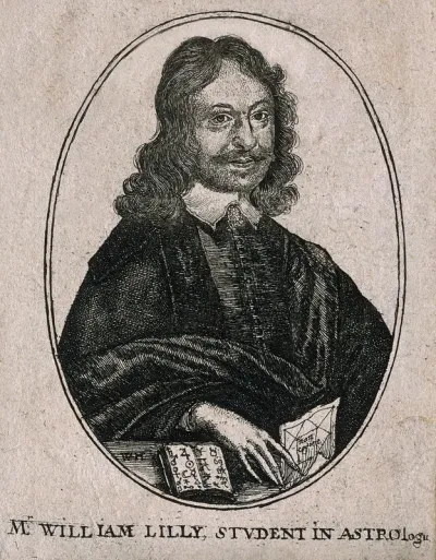 William Lilly. Etching by W. Hollar