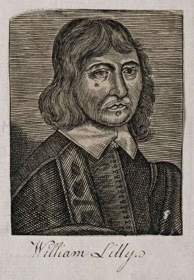 William Lilly. Line engraving, 1681