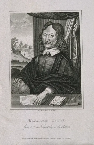 William Lilly. Line engraving by G. P. Wainwright, 1822, after W. Marshall, 1659