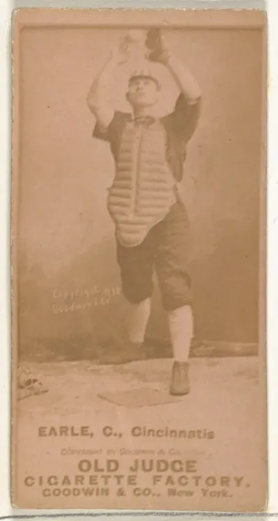William Moffat "Billy" Earle, Catcher, Cincinnati, from the Old Judge series (N172) for Old Judge Cigarettes