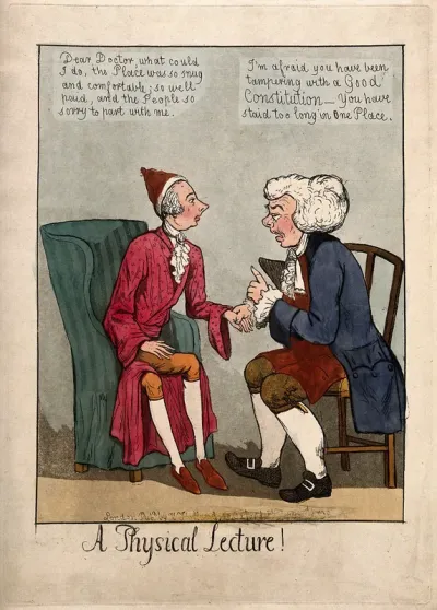 William Pitt the younger consults the doctor John Bull on his failing health