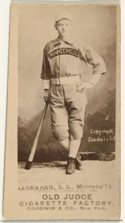 William T. "Red" Hanrahan, Shortstop, Minneapolis, from the Old Judge series (N172) for Old Judge Cigarettes