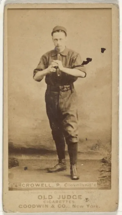 William Theodore "Billy" Crowell, Pitcher, Cleveland, from the Old Judge series (N172) for Old Judge Cigarettes