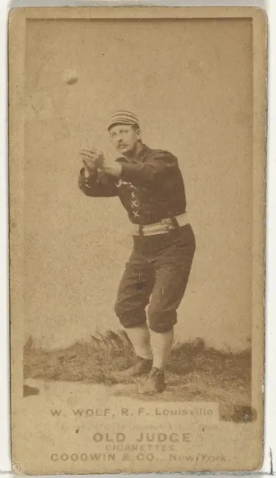 William Van Winkle "Jimmy" Wolf, Right Field, Louisville Colonels, from the Old Judge series (N172) for Old Judge Cigarettes