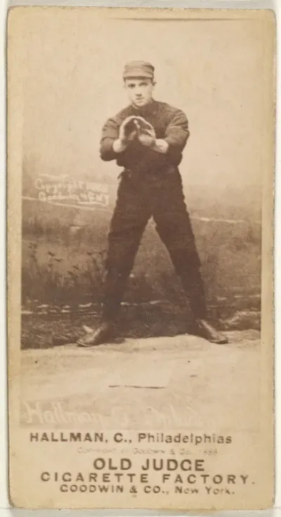 William Wilson "Bill" Hallman, Catcher, Philadelphia, from the Old Judge series (N172) for Old Judge Cigarettes