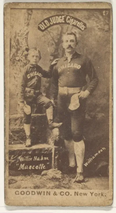 Williamson, Shortstop, with Willie Hahne, Mascot, Chicago, from the Old Judge series (N172) for Old Judge Cigarettes