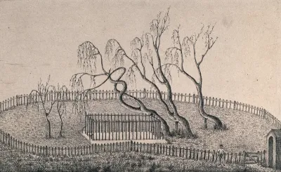 Willow trees growing on Napoleon's grave at St