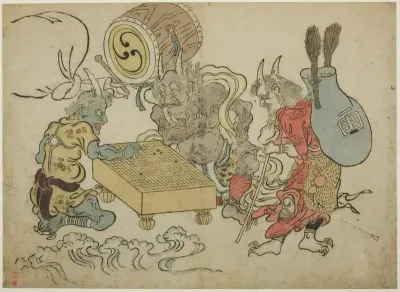 Wind and Thunder God Playing Go