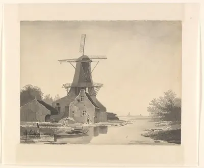 Windmolen aan het water