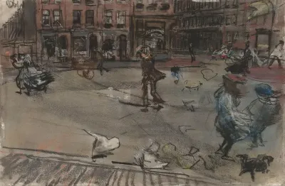 Windvlaag op het Dapperplein in Amsterdam