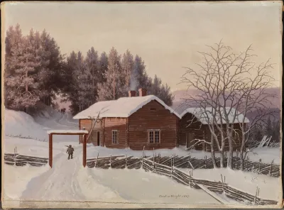 Winter Landscape at Sunset