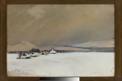 Winter landscape from Żywiec