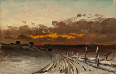 Winter Landscape, Sunset