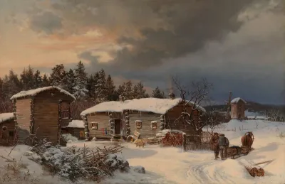 Winter Landscape with Farmhouse in Häme