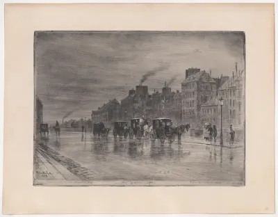Winter Morning on the Quai de l'Hôtel-Dieu (Cabstand)