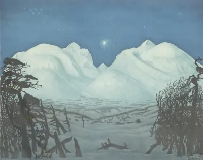 Winter Night in the Mountains. Rondane