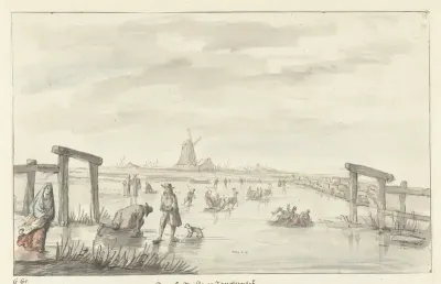 Wintergezicht te Boom, van het Zwarte Water bij Zwolle