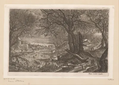 Winterlandschap met bevroren rivier