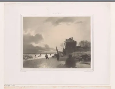 Winterlandschap met bevroren rivier