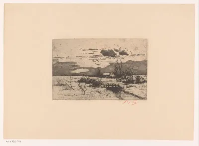 Winterlandschap met boerderij