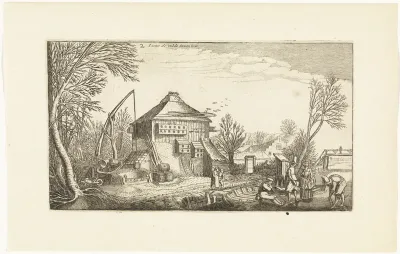 Winterlandschap met boerderij
