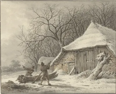 Winterlandschap met boerderij bij het Voorbroek te Terborg