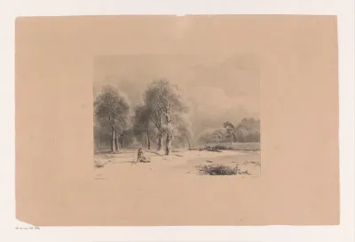 Winterlandschap met houthakkers