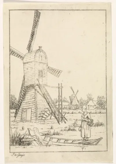 Winterlandschap met molen