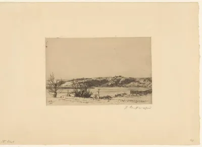 Winterlandschap met rivier