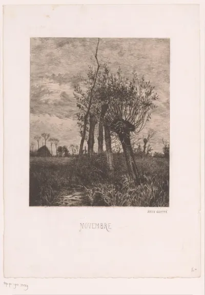 Winterlandschap met wilgen