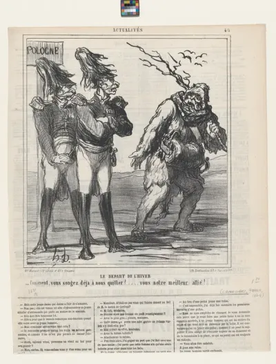 Winter's departure, from 'News of the day,' published in Le Charivari, March 9, 1864