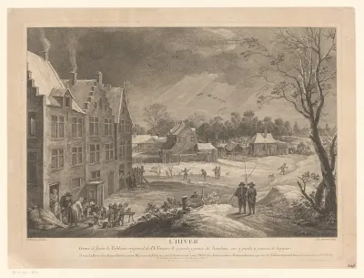 Winters dorpsgezicht