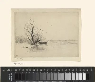 Winters landschap met vaart
