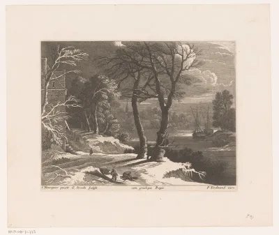 Winters rivierlandschap