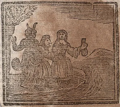 Witchcraft: a witch and a devil in a circle
