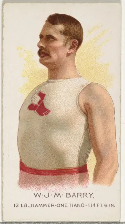 W.J.M. Barry, Hammer Throw, from World's Champions, Series 2 (N29) for Allen & Ginter Cigarettes
