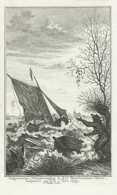Woelig water in het Haarlemmermeer, 1755