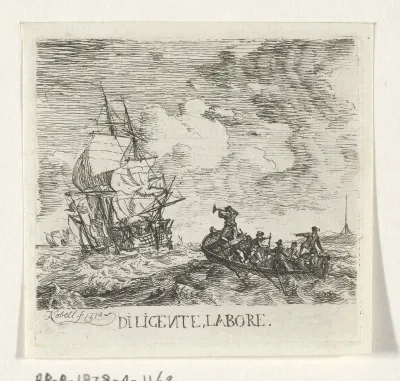 Woest water met verschillende boten