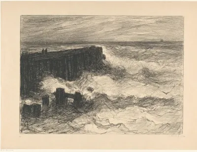 Woeste zee te Vlissingen