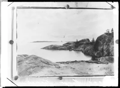 Woldemar Toppelius: "Hankoniemen kylpylaitoksen ranta" vuodelta 1891