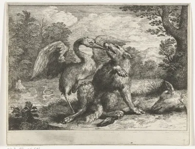 Wolf en kraanvogel