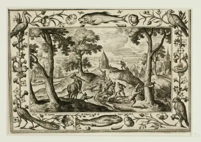 Wolf Hunt, from Landscapes with Old and New Testament Scenes and Hunting Scenes