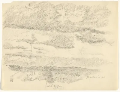 Wolkenlucht met kleurnotities