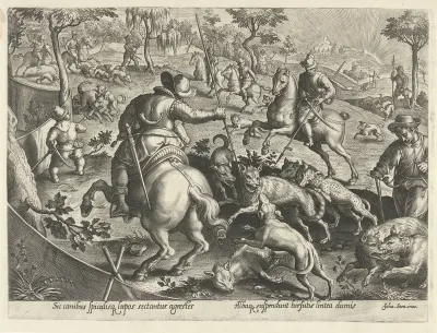 Wolvenjacht met speren