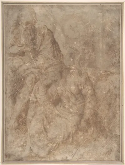 Woman and Old Man Seated