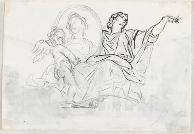 Woman and Putto with a Memorial Portrait